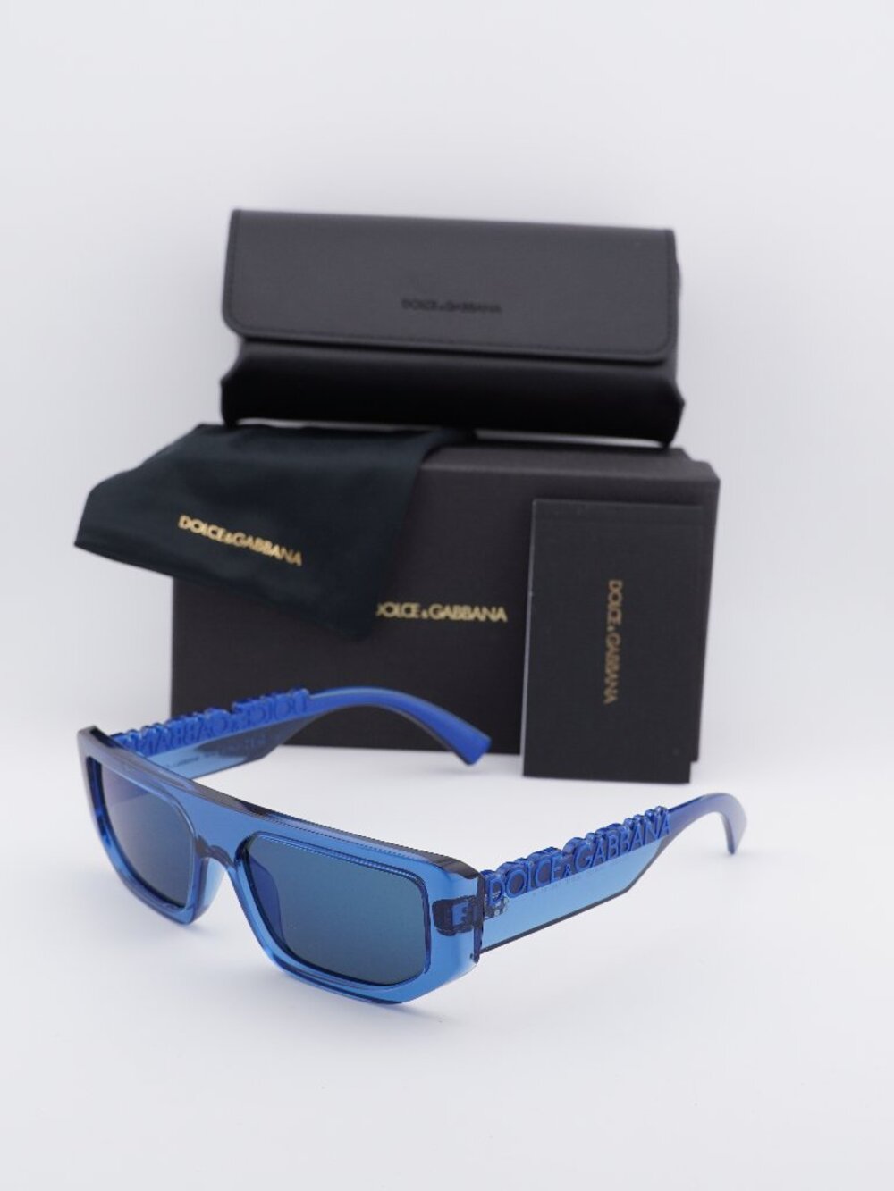 Dolce & Gabbana DG6203 300925 Rectangle Sunglasses - Blue / Grey
